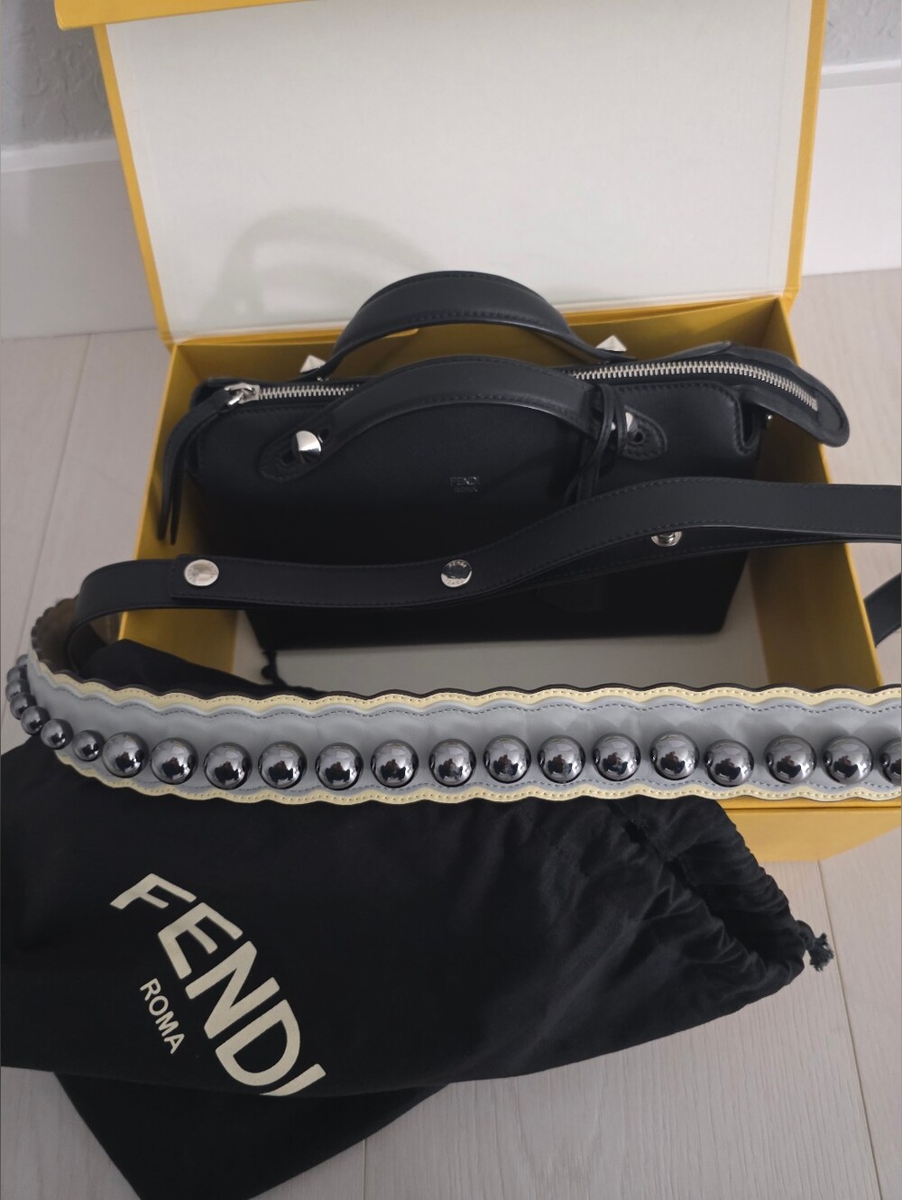 Fendi Black Leather By The Way Satchel Bag - Picture 11 of 13